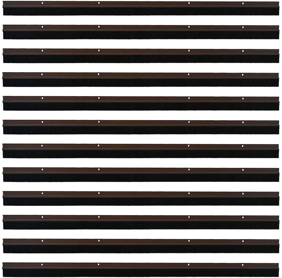 Sukabinamų durų šepetėlių sandarikliai 12 vnt. Ruda 100 cm