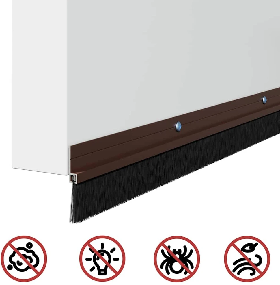 Sukabinamų durų šepetėlių sandarikliai 12 vnt. Ruda 100 cm