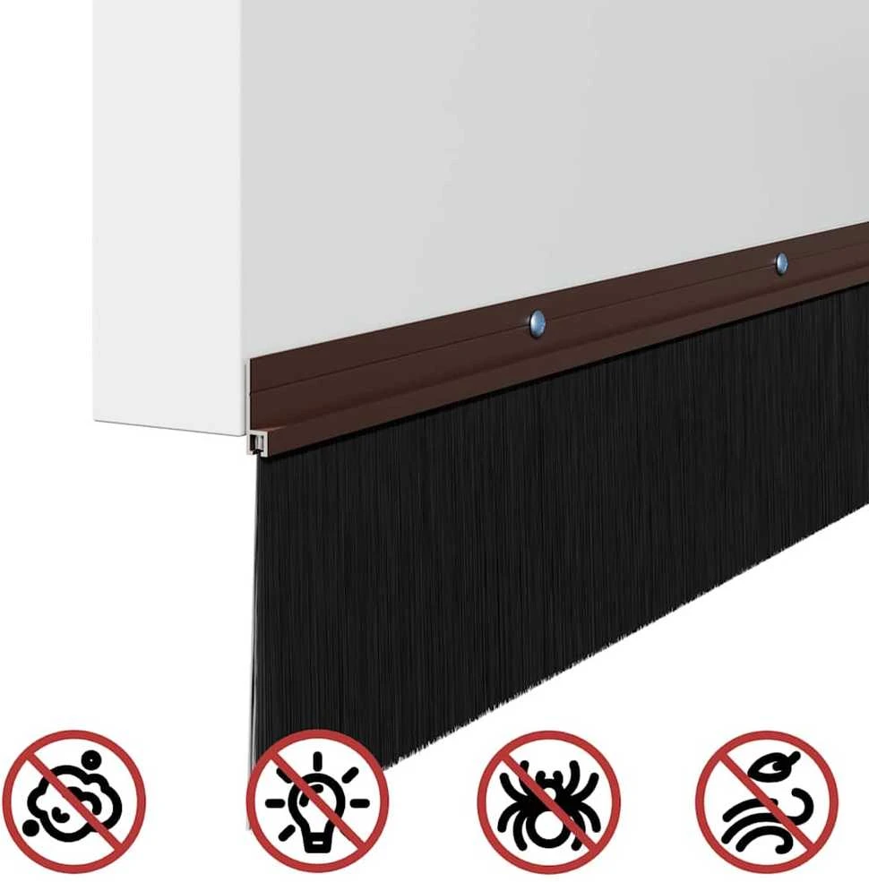 Sukabinamų durų šepetėlių sandarikliai 12 vnt. Ruda 100 cm