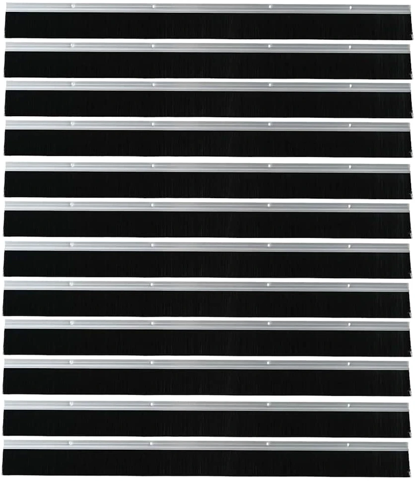 Sukabinamų durų šepetėlių sandarikliai 12 vnt. Sidabrinė 100 cm