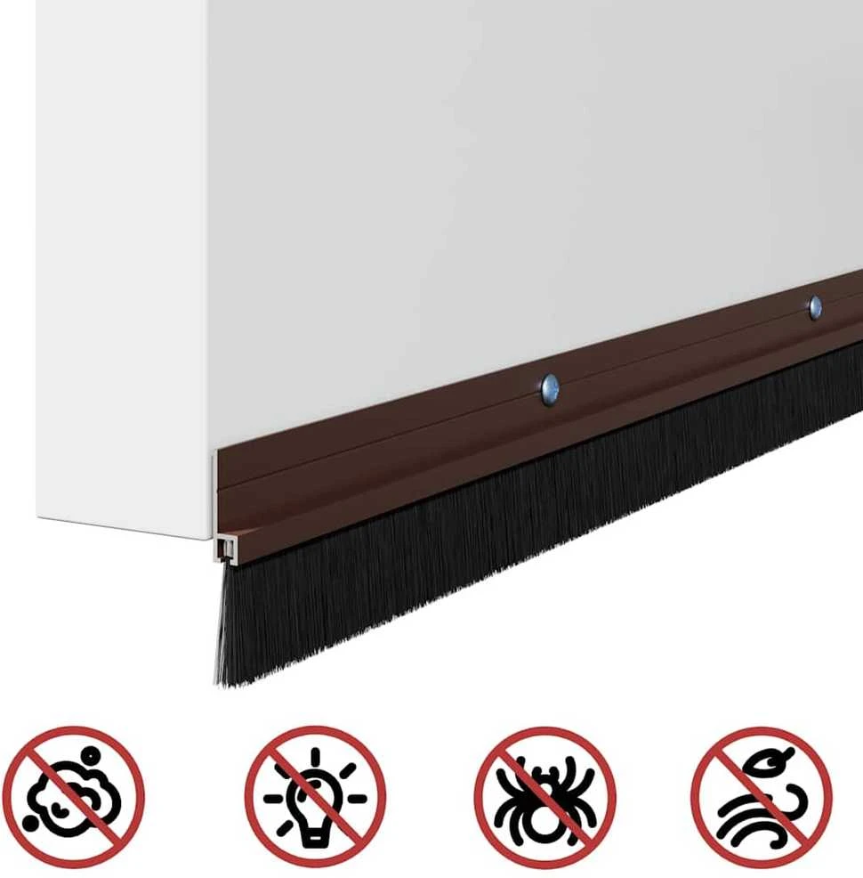 Sukabinamų durų šepetėlių sandarikliai 12 vnt. Ruda 100 cm