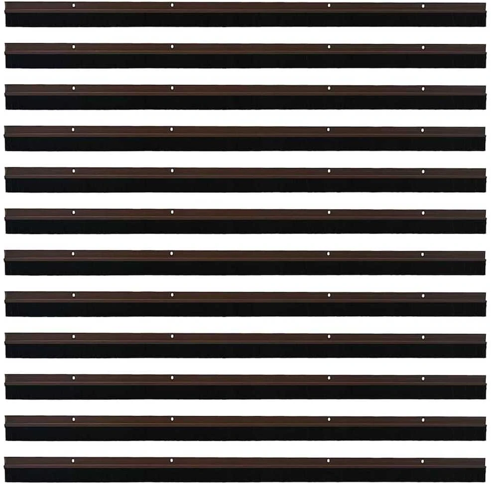 Sukabinamų durų šepetėlių sandarikliai 12 vnt. Ruda 100 cm