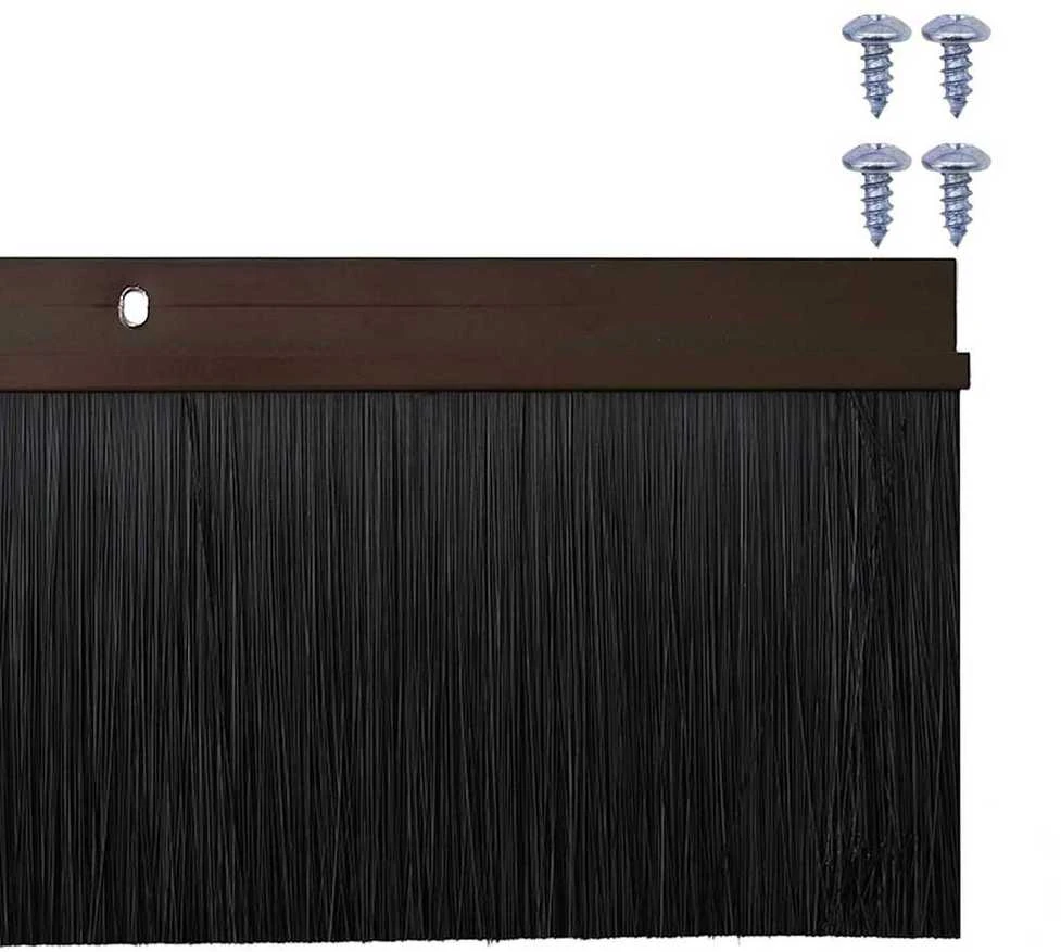 Sukabinamų durų šepetėlių sandarikliai 12 vnt. Ruda 100 cm