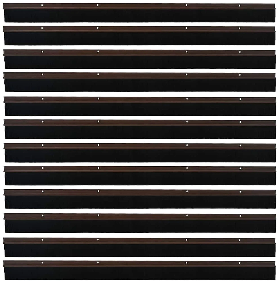 Sukabinamų durų šepetėlių sandarikliai 12 vnt. Ruda 100 cm