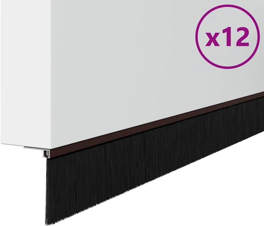 Sukabinamų durų šepetėlių sandarikliai 12 vnt. Ruda 100 cm