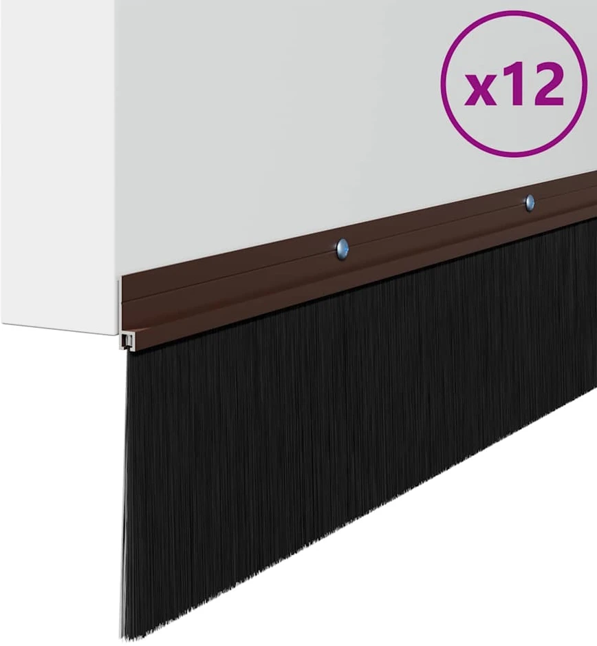 Sukabinamų durų šepetėlių sandarikliai 12 vnt. Ruda 100 cm