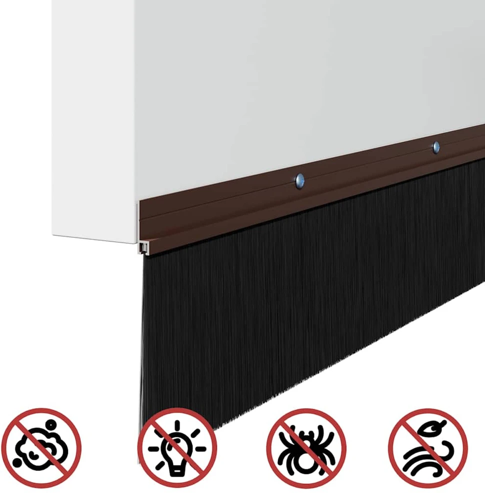Sukabinamų durų šepetėlių sandarikliai 12 vnt. Ruda 100 cm