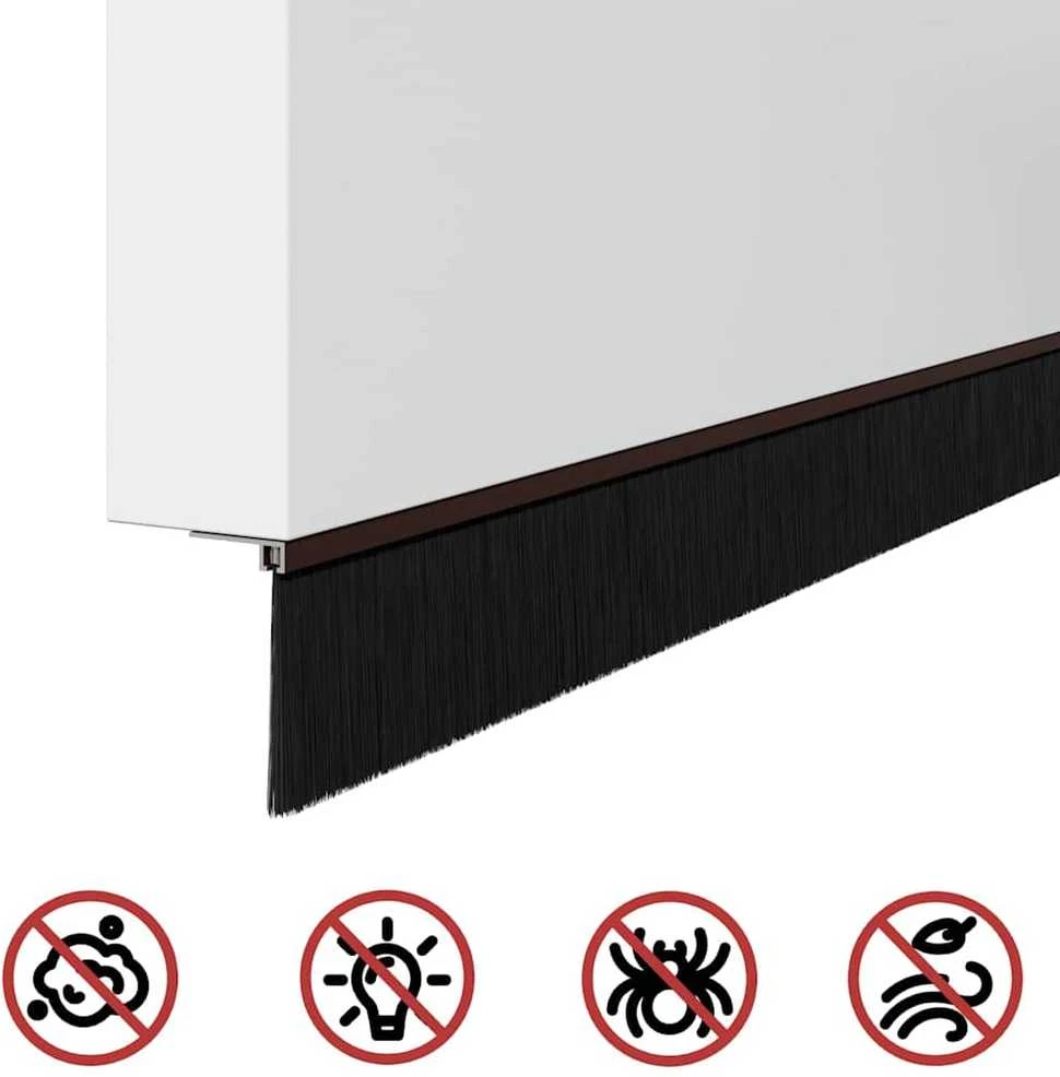 Sukabinamų durų šepetėlių sandarikliai 2 vnt. Ruda 100 cm