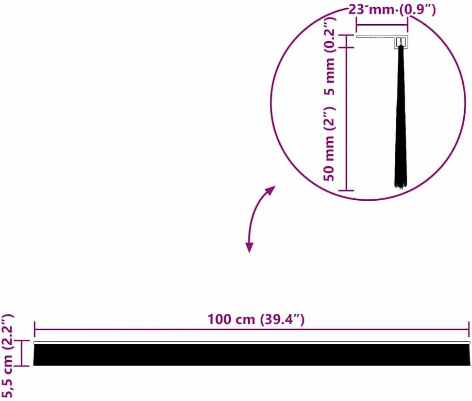 Sukabinamų durų šepetėlių sandarikliai 2 vnt. Ruda 100 cm