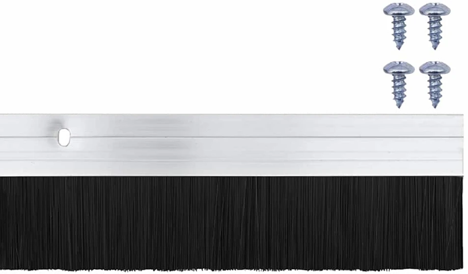 Sukabinamų durų šepetėlių sandarikliai 2 vnt. Sidabrinė 100 cm