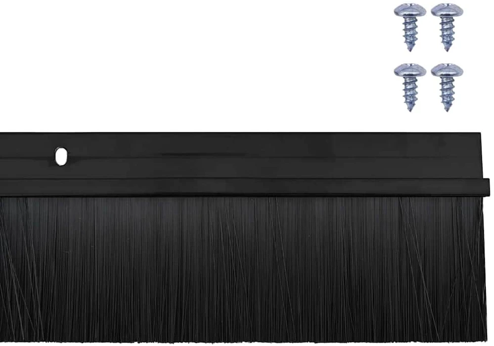 Sukabinamų durų šepetėlių sandarikliai 2 vnt. Juoda 100 cm