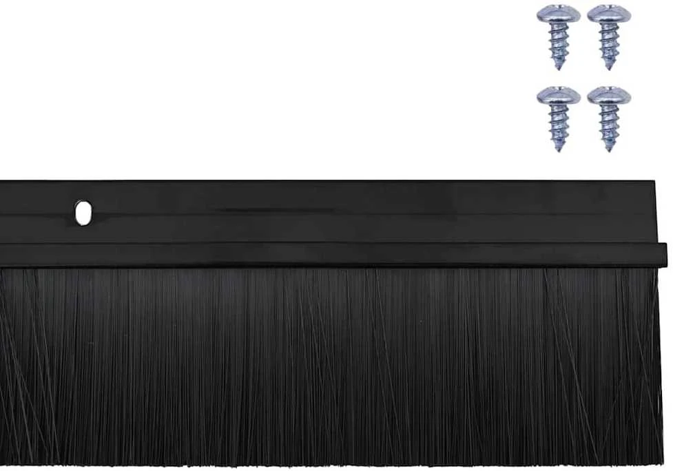 Sukabinamų durų šepetėlių sandarikliai 2 vnt. Juoda 100 cm