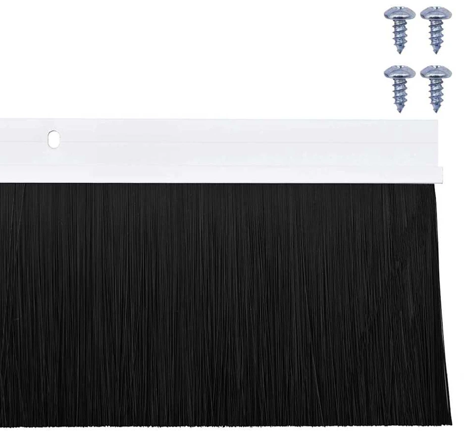 Sukabinamų durų šepetėlių sandarikliai 2 vnt. Balta 100 cm
