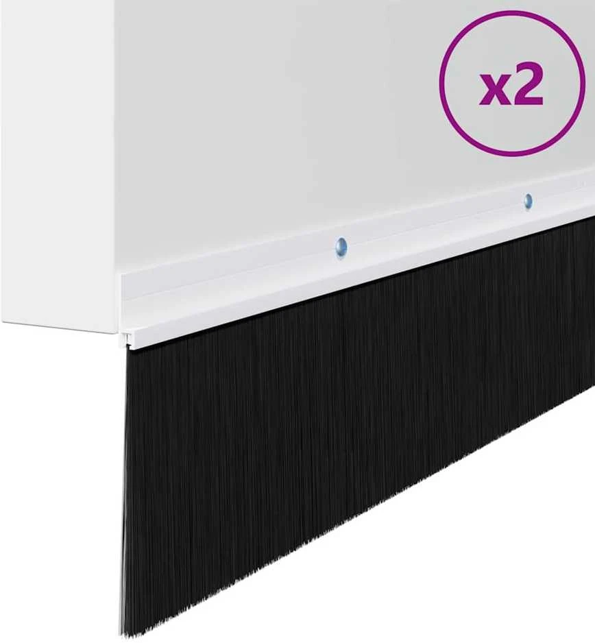 Sukabinamų durų šepetėlių sandarikliai 2 vnt. Balta 100 cm