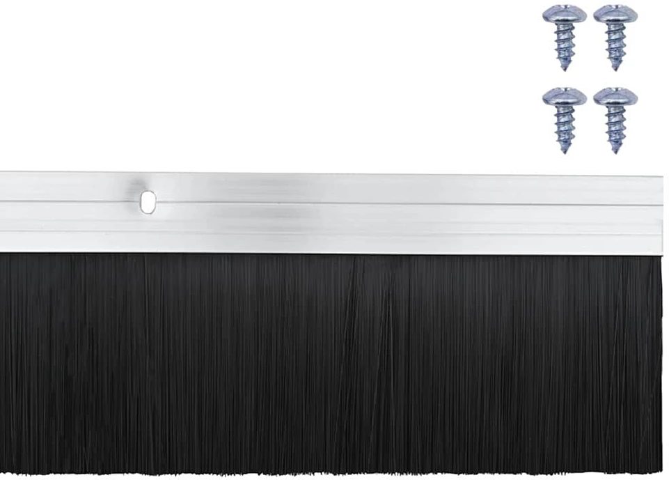 Sukabinamų durų šepetėlių sandarikliai 2 vnt. Sidabrinė 100 cm