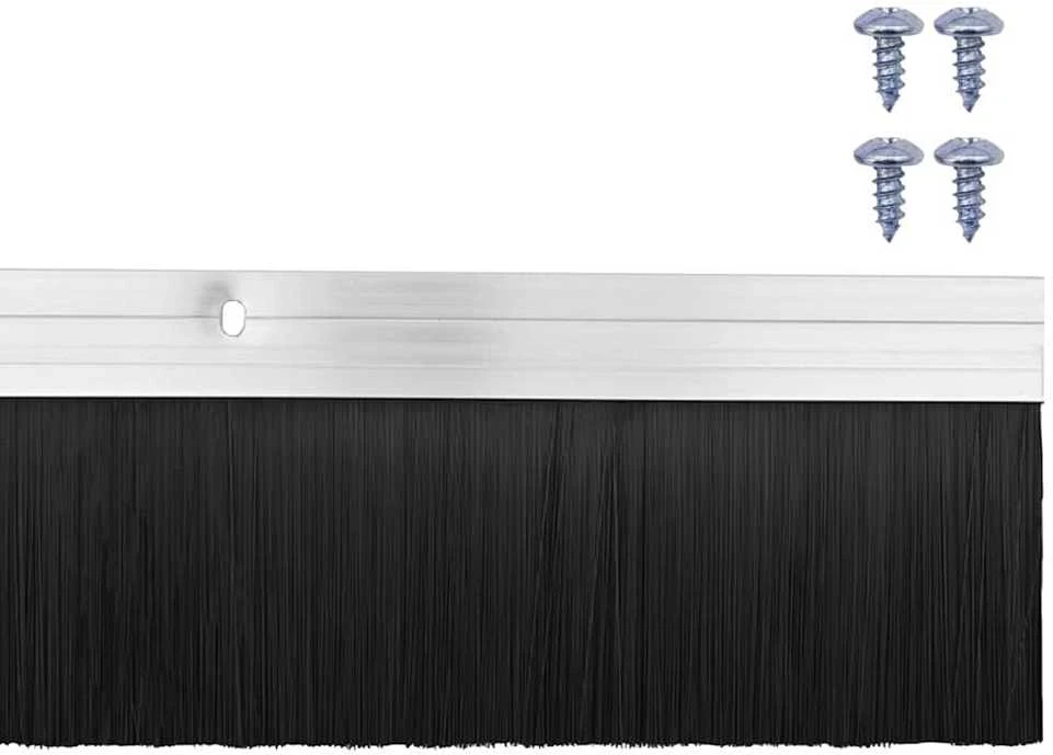 Sukabinamų durų šepetėlių sandarikliai 2 vnt. Sidabrinė 100 cm