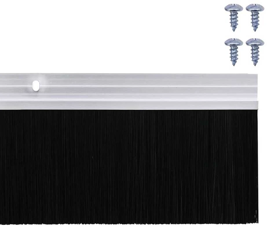 Sukabinamų durų šepetėlių sandarikliai 2 vnt. Sidabrinė 100 cm