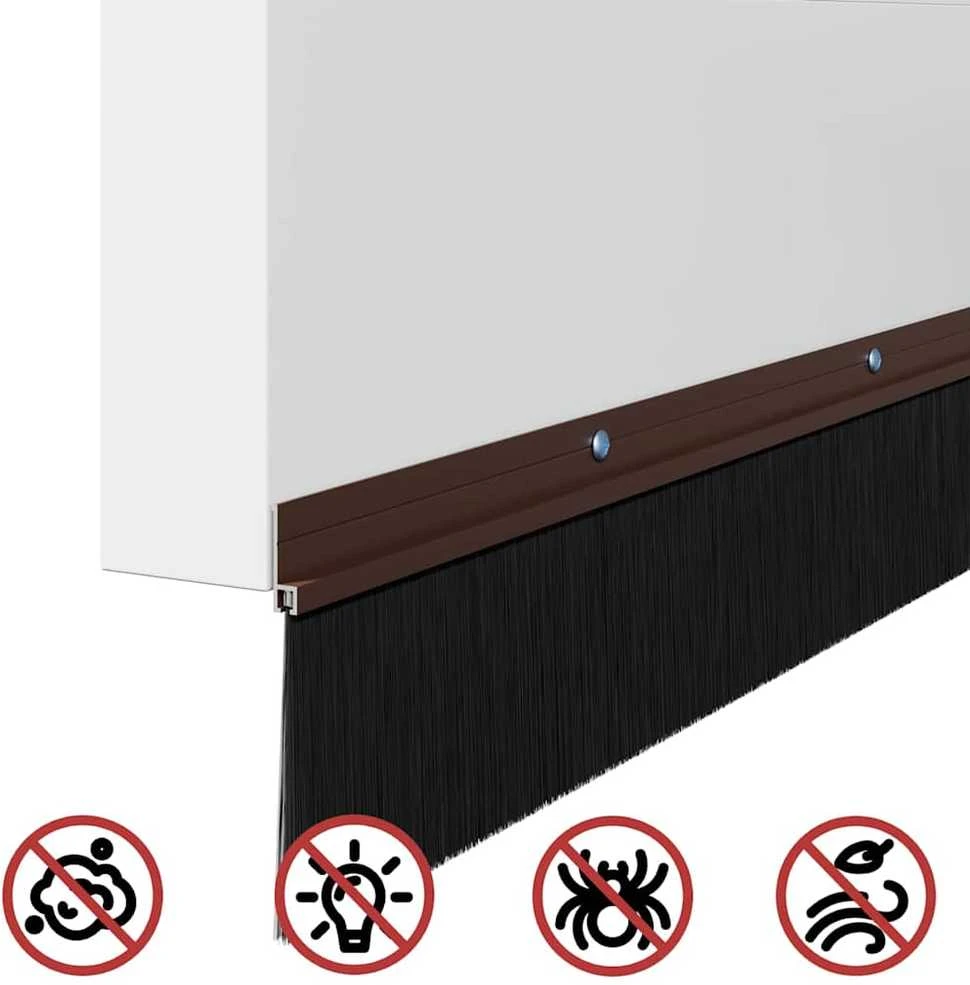 Sukabinamų durų šepetėlių sandarikliai 2 vnt. Ruda 100 cm
