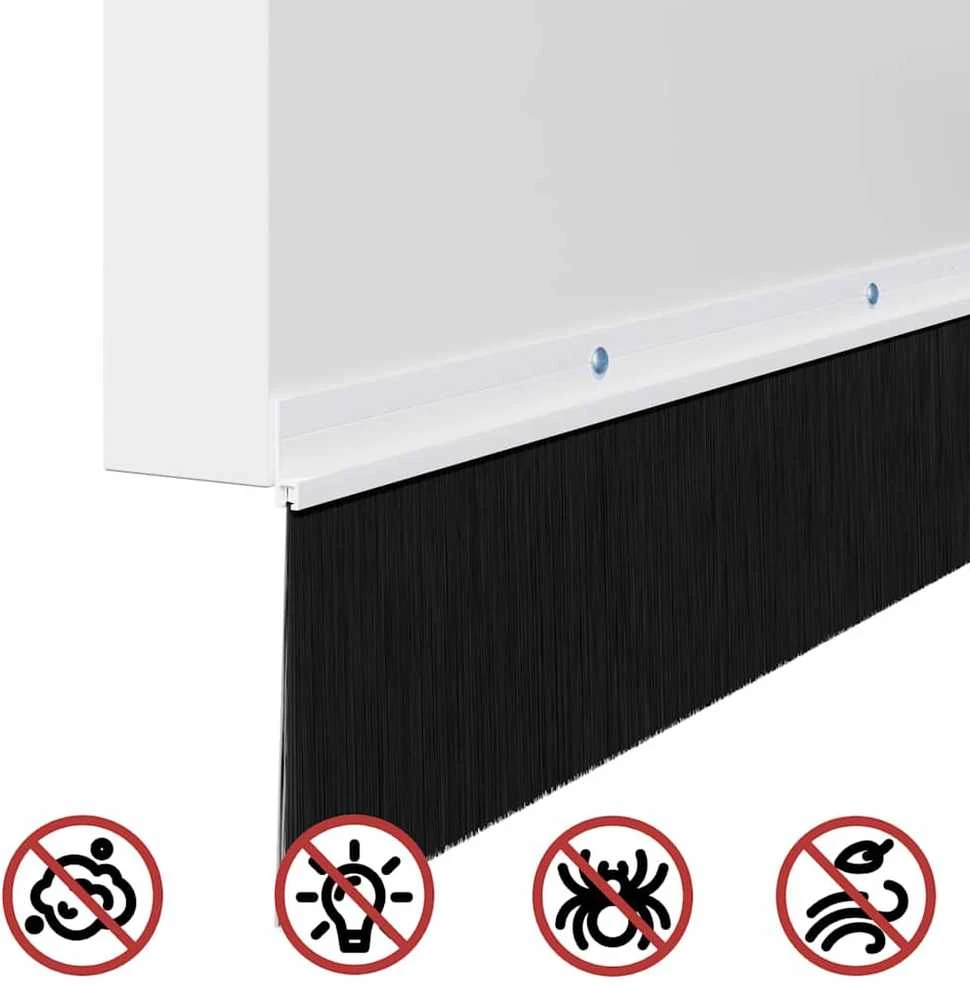 Sukabinamų durų šepetėlių sandarikliai 2 vnt. Balta 100 cm