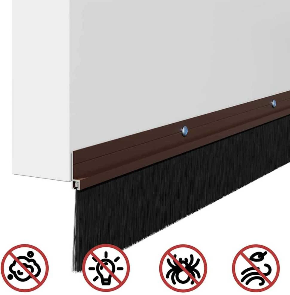 Sukabinamų durų šepetėlių sandarikliai 2 vnt. Ruda 100 cm