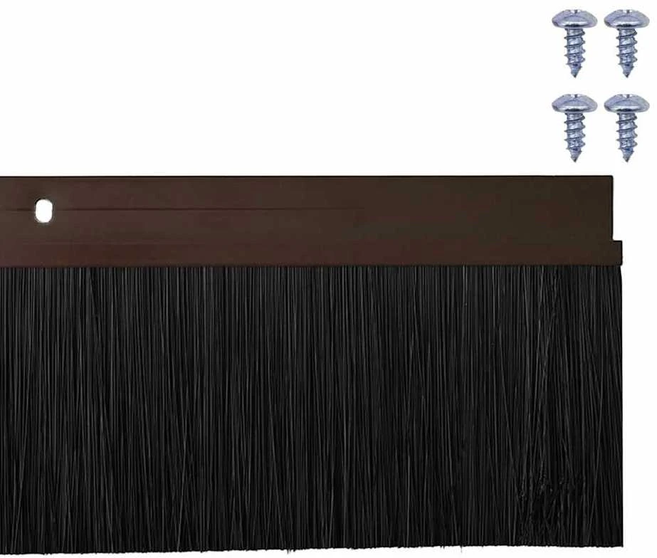 Sukabinamų durų šepetėlių sandarikliai 2 vnt. Ruda 100 cm