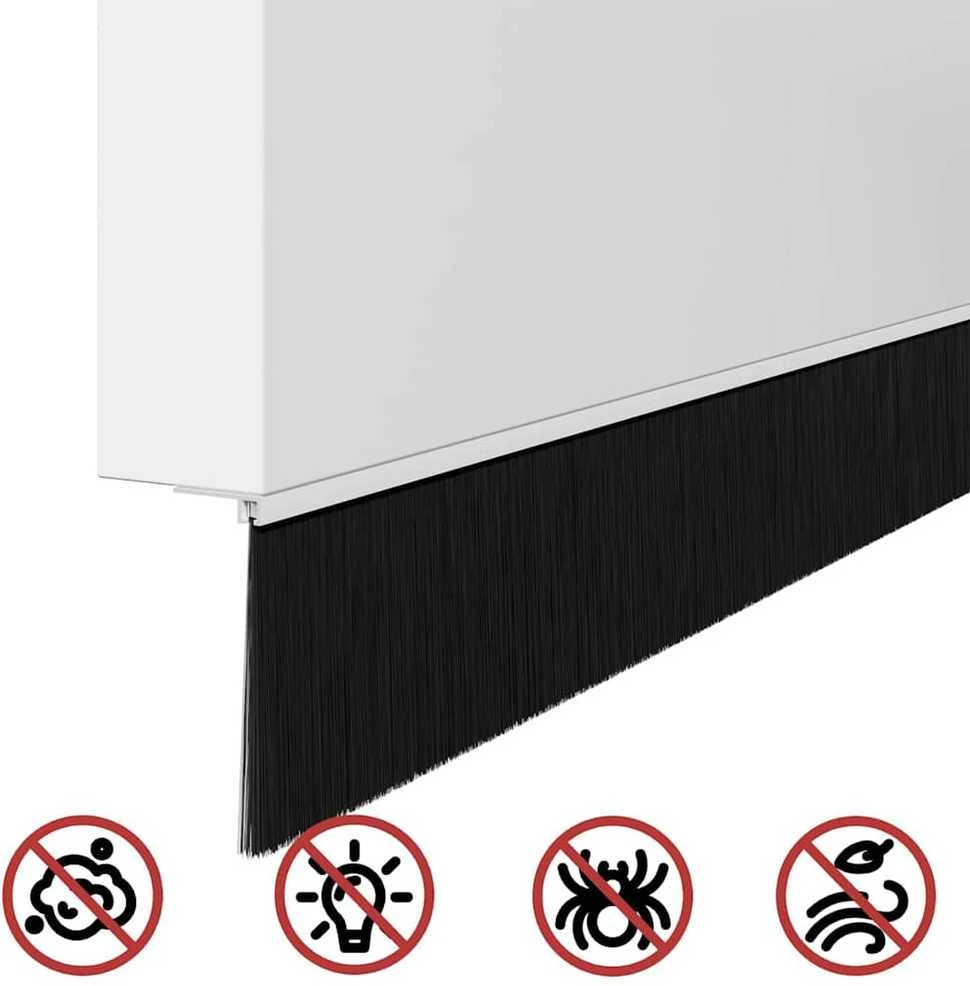 Sukabinamų durų šepetėlių sandarikliai 2 vnt. Balta 100 cm
