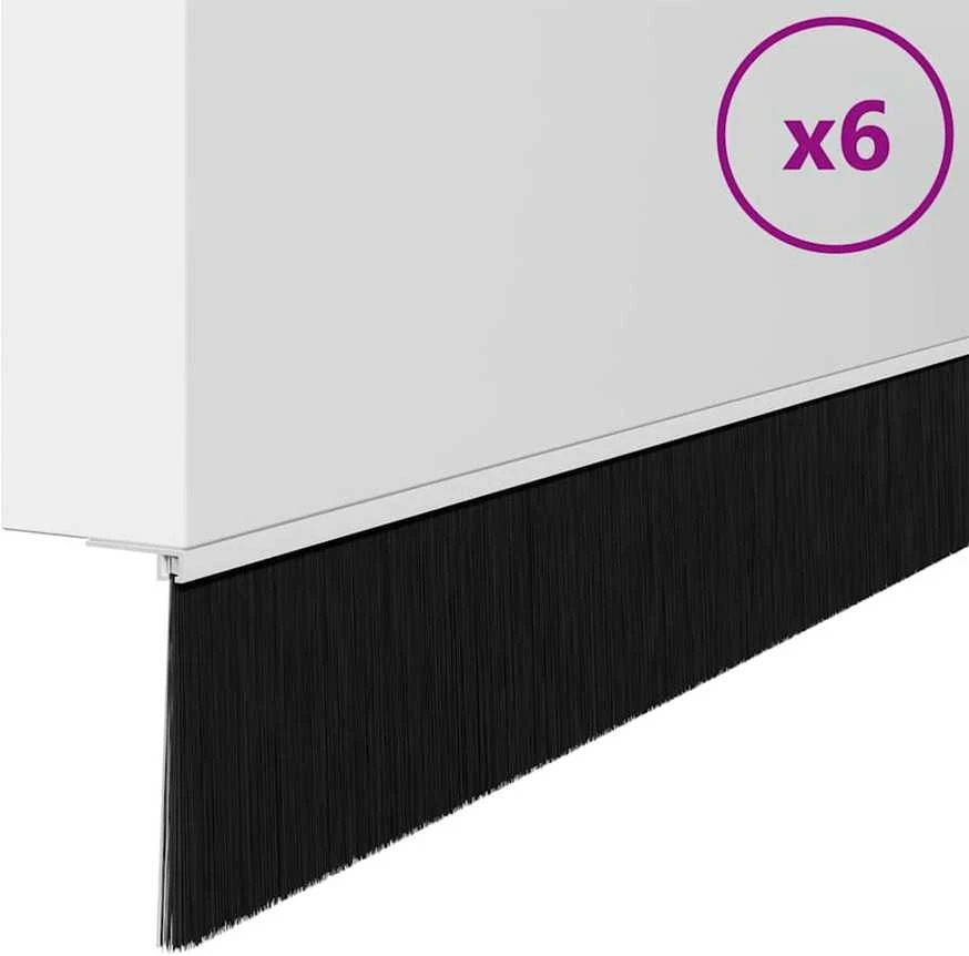 Sukabinamų durų šepetėlių sandarikliai 6 vnt. Balta 100 cm