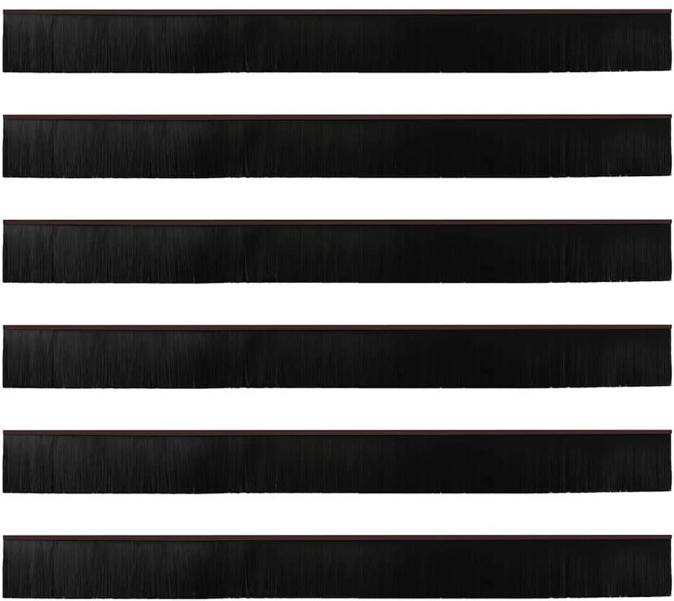 Sukabinamų durų šepetėlių sandarikliai 6 vnt. Ruda 100 cm