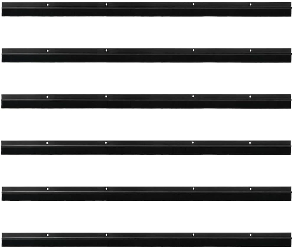 Sukabinamų durų šepetėlių sandarikliai 6 vnt. Juoda 100 cm