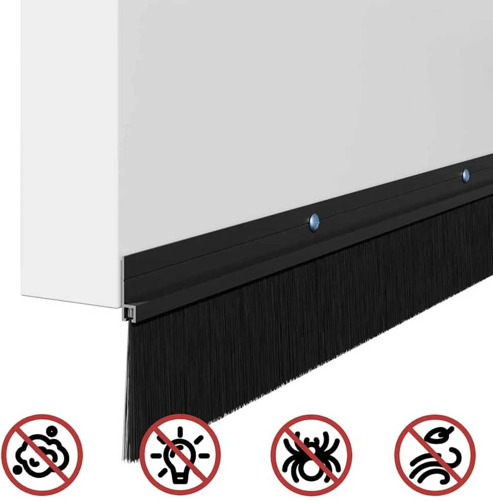Sukabinamų durų šepetėlių sandarikliai 6 vnt. Juoda 100 cm