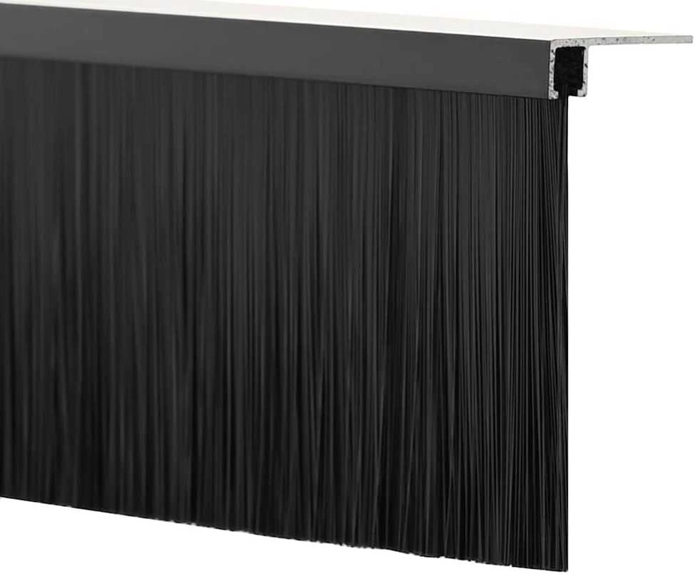 Sukabinamų durų šepetėlių sandarikliai 6 vnt. Juoda 100 cm