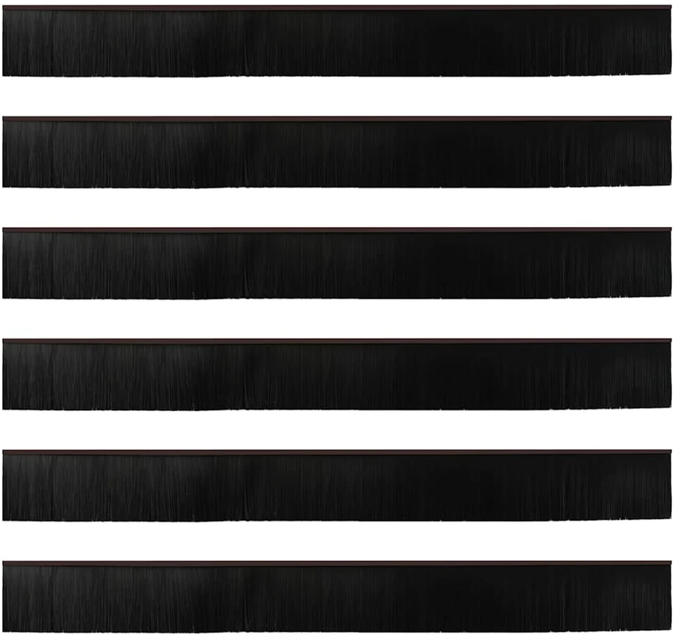 Sukabinamų durų šepetėlių sandarikliai 6 vnt. Ruda 100 cm