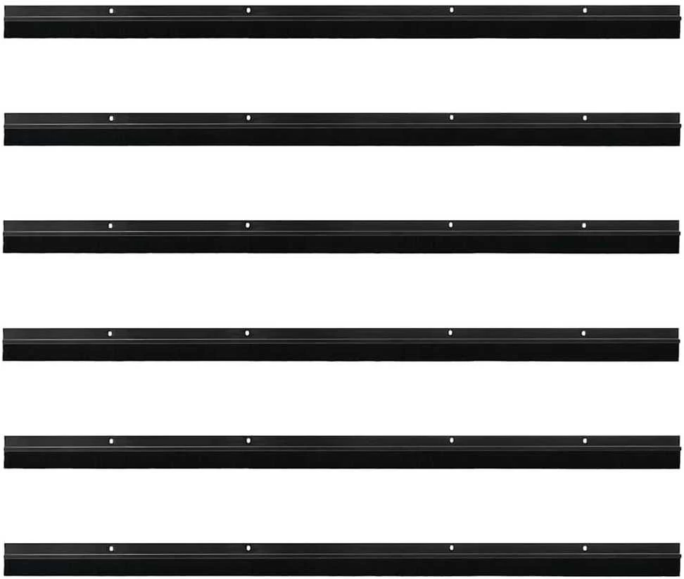 Sukabinamų durų šepetėlių sandarikliai 6 vnt. Juoda 100 cm