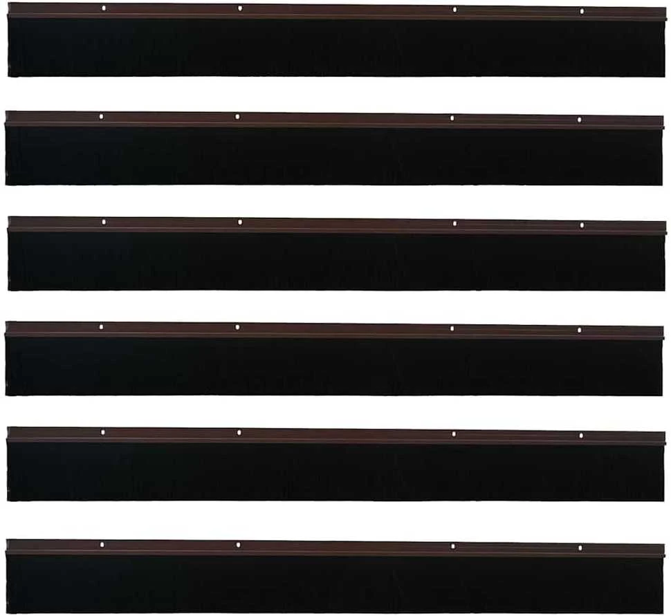 Sukabinamų durų šepetėlių sandarikliai 6 vnt. Ruda 100 cm