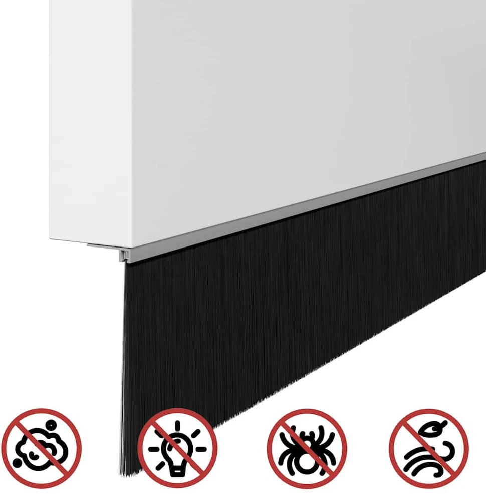 Sukabinamų durų šepetėlių sandarikliai 6 vnt. Sidabro 100 cm