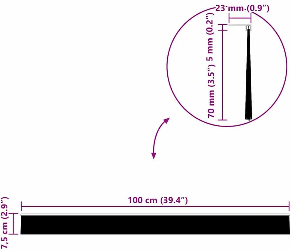 Sukabinamų durų šepetėlių sandarikliai 6 vnt. Ruda 100 cm