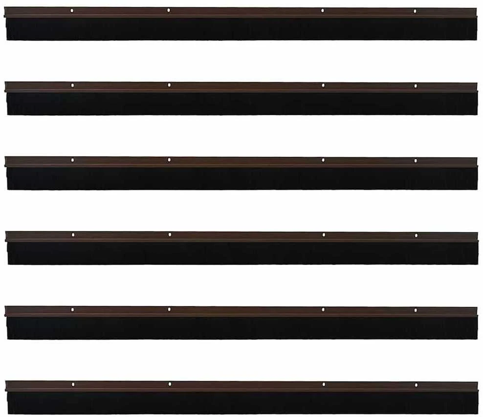 Sukabinamų durų šepetėlių sandarikliai 6 vnt. Ruda 100 cm