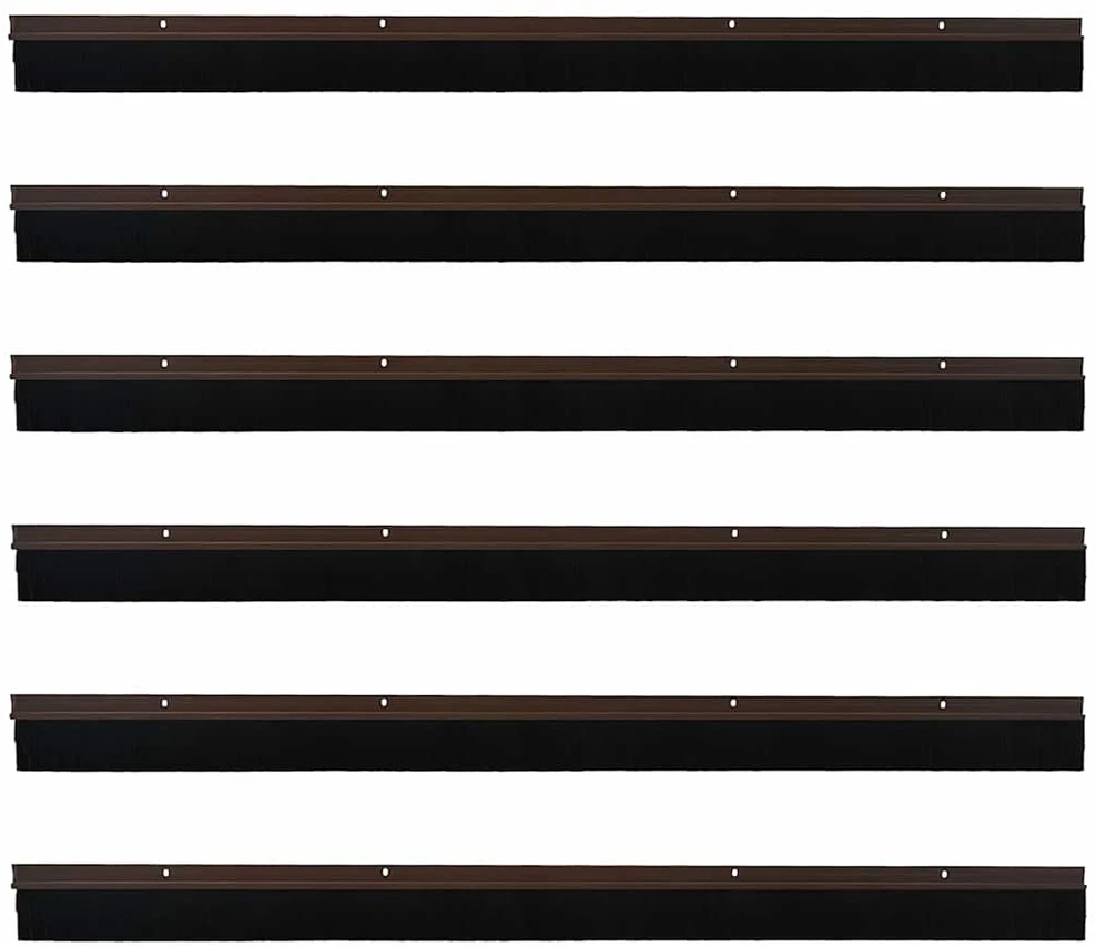 Sukabinamų durų šepetėlių sandarikliai 6 vnt. Ruda 100 cm