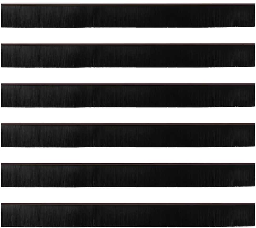 Sukabinamų durų šepetėlių sandarikliai 6 vnt. Ruda 100 cm