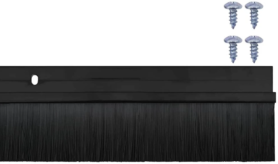 Sukabinamų durų šepetėlių sandarikliai 6 vnt. Juoda 100 cm