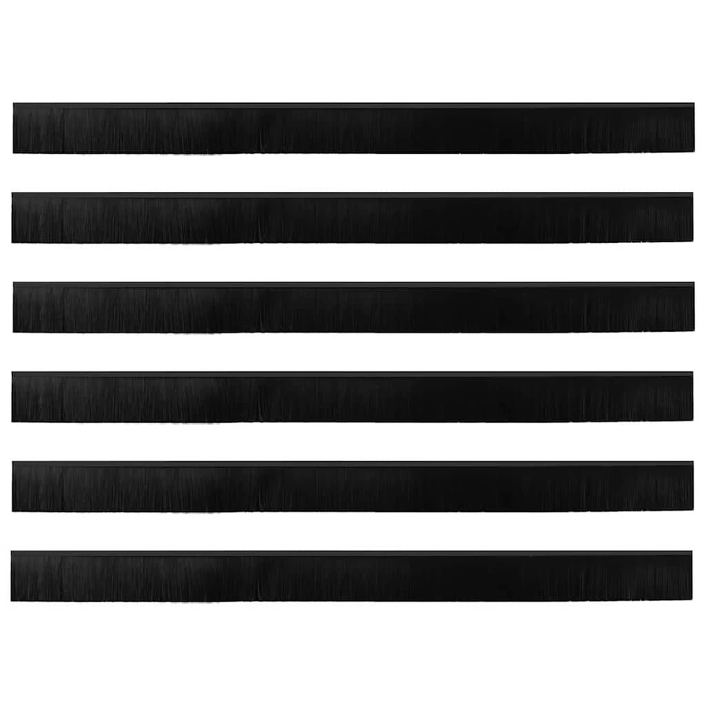 Sukabinamų durų šepetėlių sandarikliai 6 vnt. Juoda 100 cm