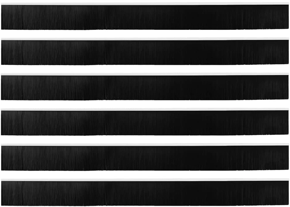 Sukabinamų durų šepetėlių sandarikliai 6 vnt. Balta 100 cm