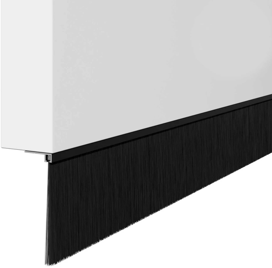 Sukabinamų durų šepetėlių sandarikliai 6 vnt. Juoda 100 cm