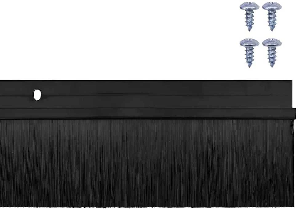 Sukabinamų durų šepetėlių sandarikliai 6 vnt. Juoda 100 cm