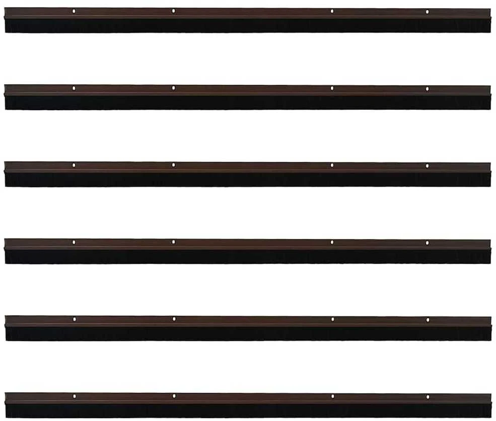 Sukabinamų durų šepetėlių sandarikliai 6 vnt. Ruda 100 cm
