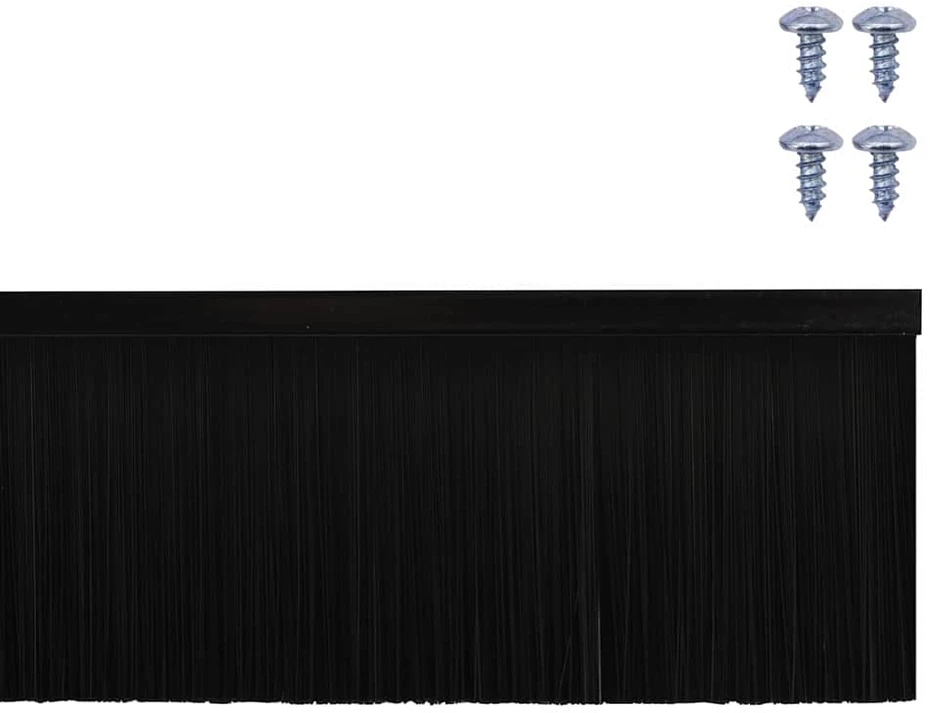 Sukabinamų durų šepetėlių sandarikliai 6 vnt. Juoda 100 cm
