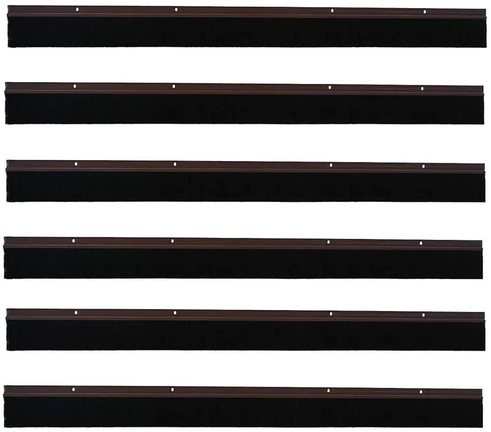 Sukabinamų durų šepetėlių sandarikliai 6 vnt. Ruda 100 cm