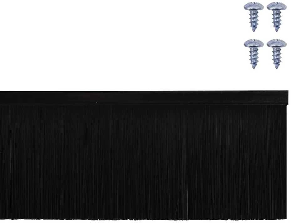 Sukabinamų durų šepetėlių sandarikliai 6 vnt. Juoda 100 cm