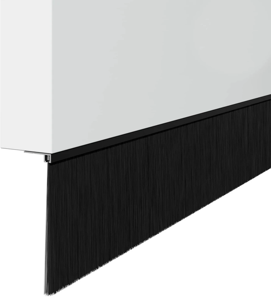 Sukabinamų durų šepetėlių sandarikliai 6 vnt. Juoda 100 cm