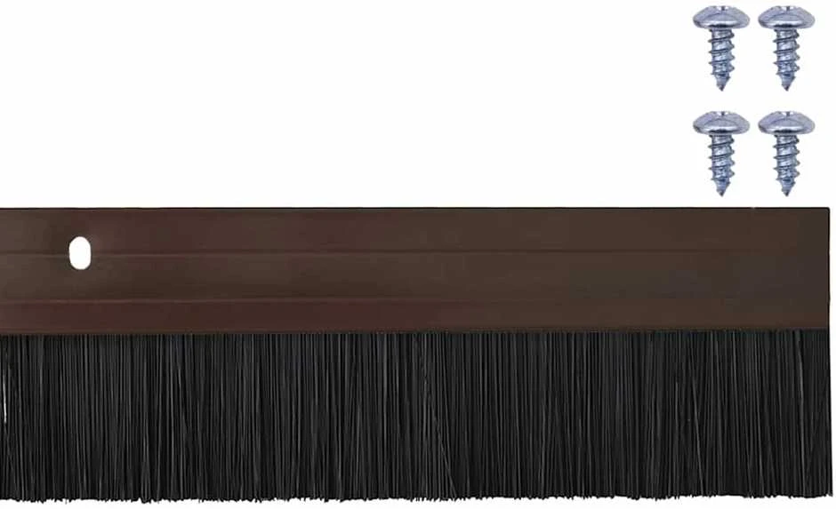 Sukabinamų durų šepetėlių sandarikliai 6 vnt. Ruda 100 cm